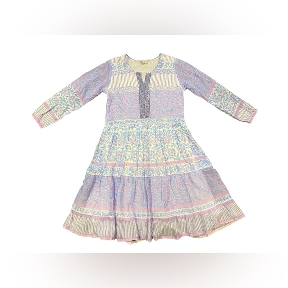 Bella Tu Fiona Long Sleeve Dress in Pastel Lilac and Blue Size Small. - Picture 2 of 10
